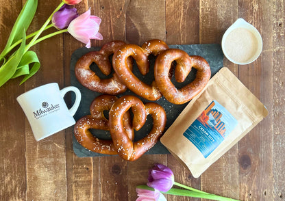 Heart Shaped Bavarian Soft Pretzel and Coffee Box